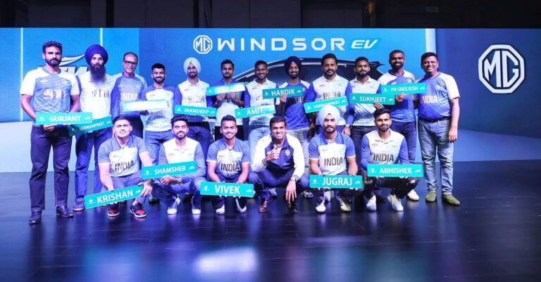 Indian Olympic Medalists with MG Windsor EVs